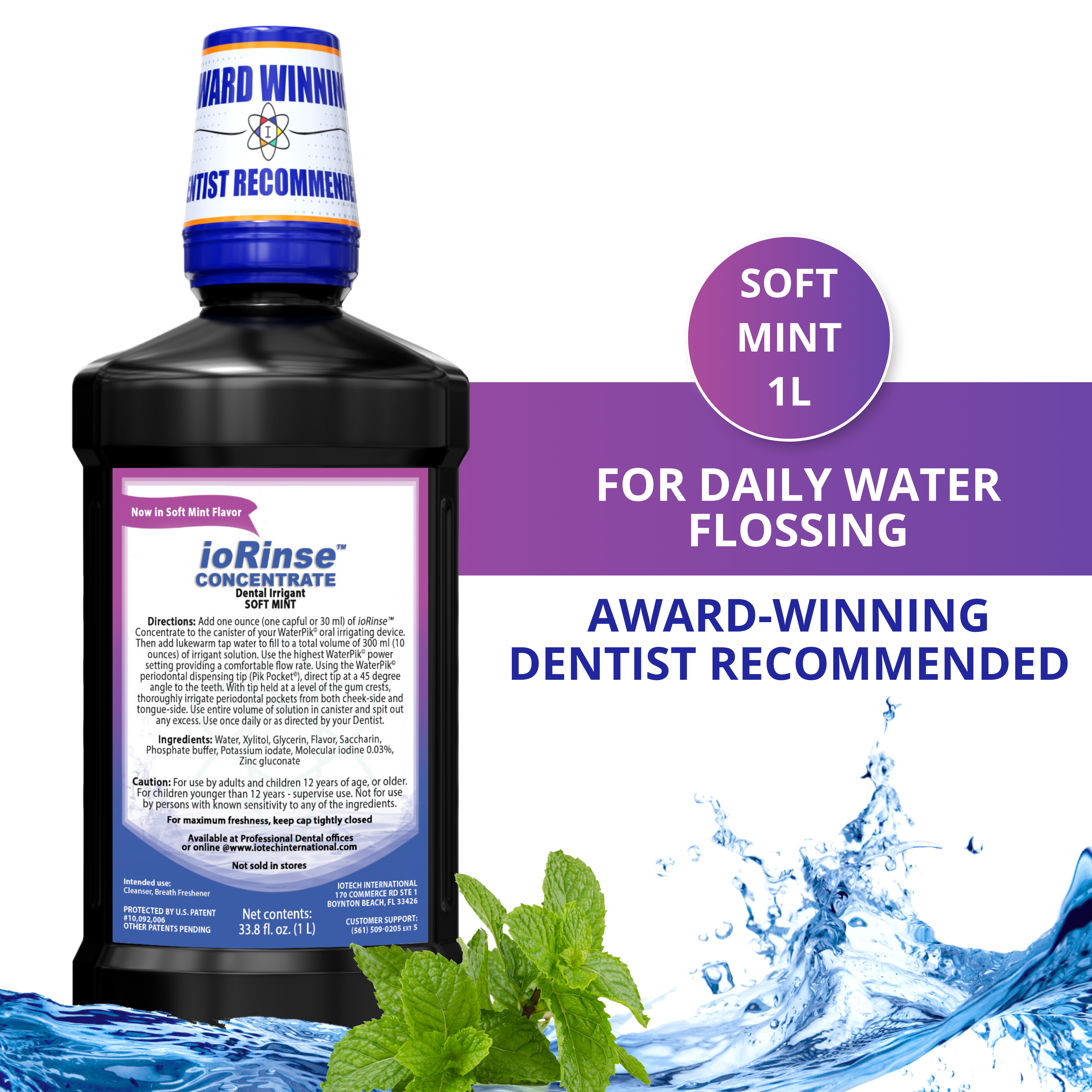 ioRinse™ Professional Concentrate Soft Mint - 1 L - Case of 12