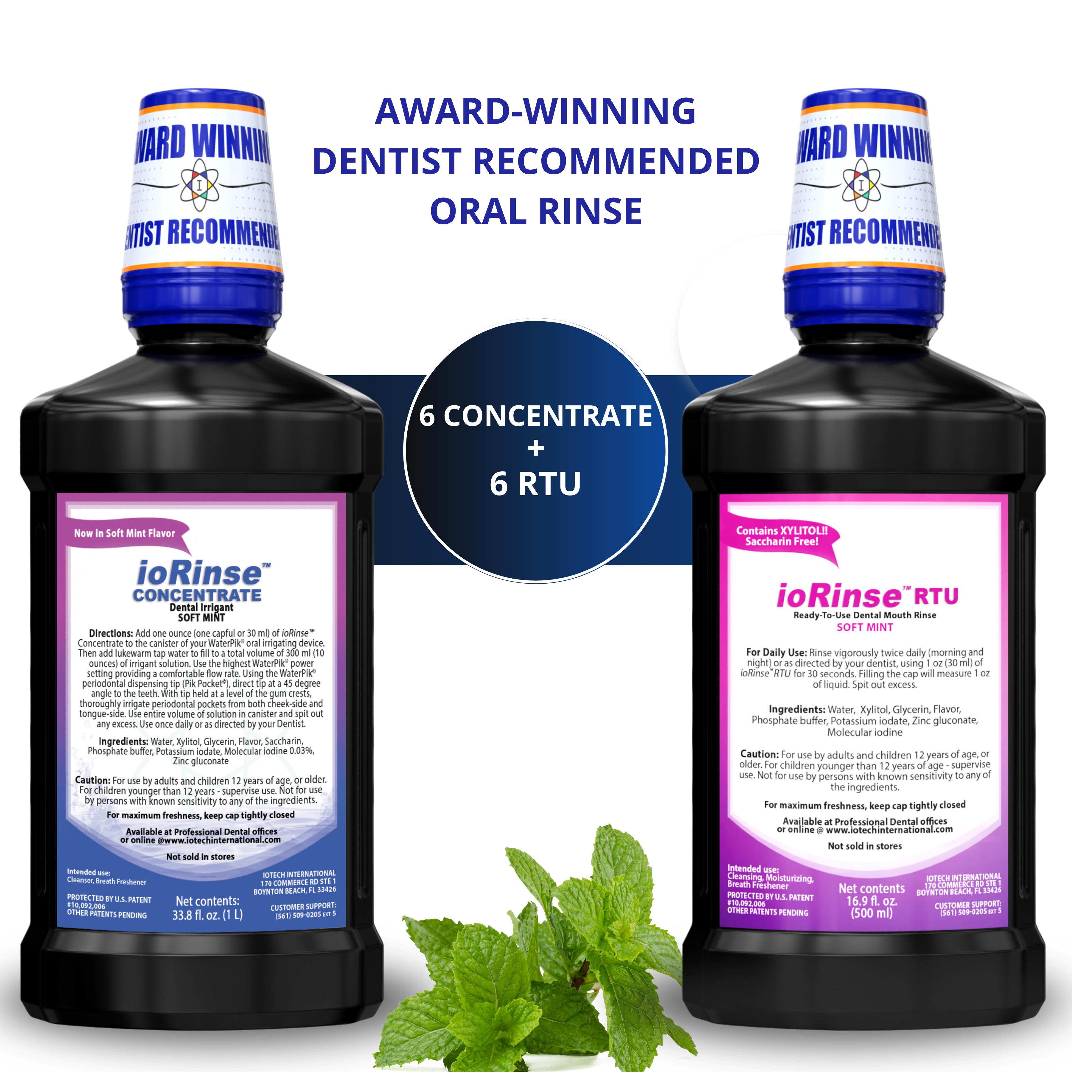 ioRinse™ RTU & Concentrate - 12 (1 liter bottles) Mixed Case - Choose Flavor
