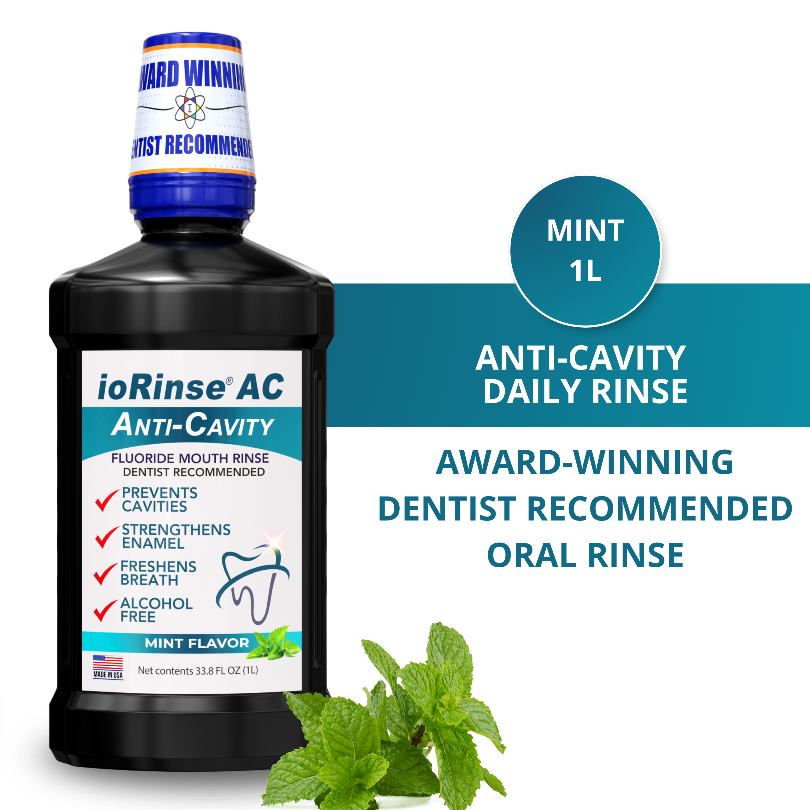 ioRinse AC - Anti-Cavity Oral Rinse 1 L Bottle