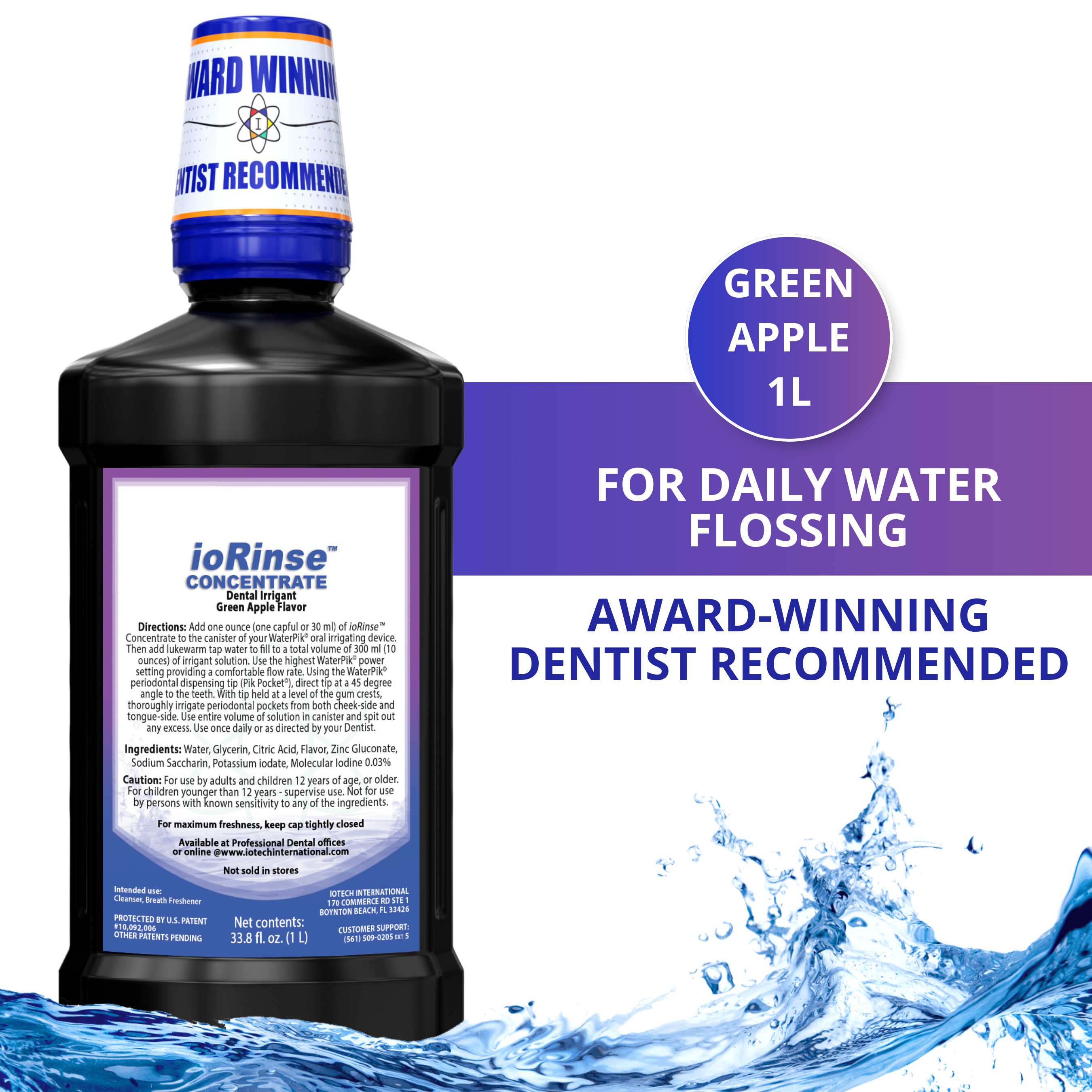 ioRinse™ Professional Concentrate Green-Apple - 1 liter bottle