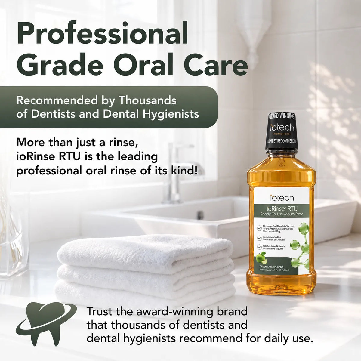 ioRinse™ RTU Ready-To-Use Mouth Rinse Green Apple - 500ml