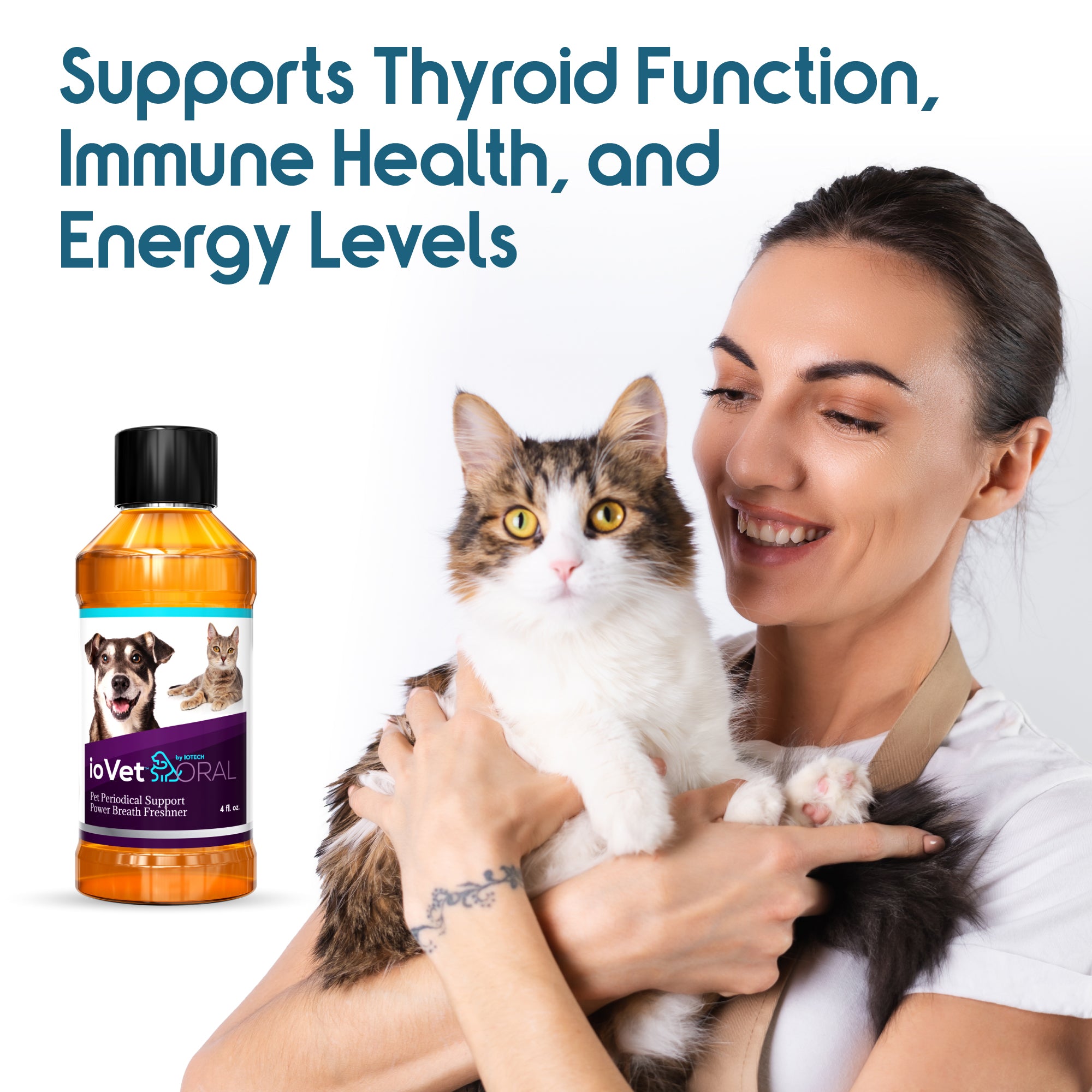 ioVet™ Oral - 4 oz bottle and a dispensing syringe