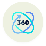 360 degree symbol representing complete inside-out defense