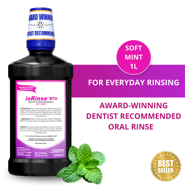 ioRinse™ RTU Ready-To-Use Mouth Rinse - SOFT MINT 1L Case of 12