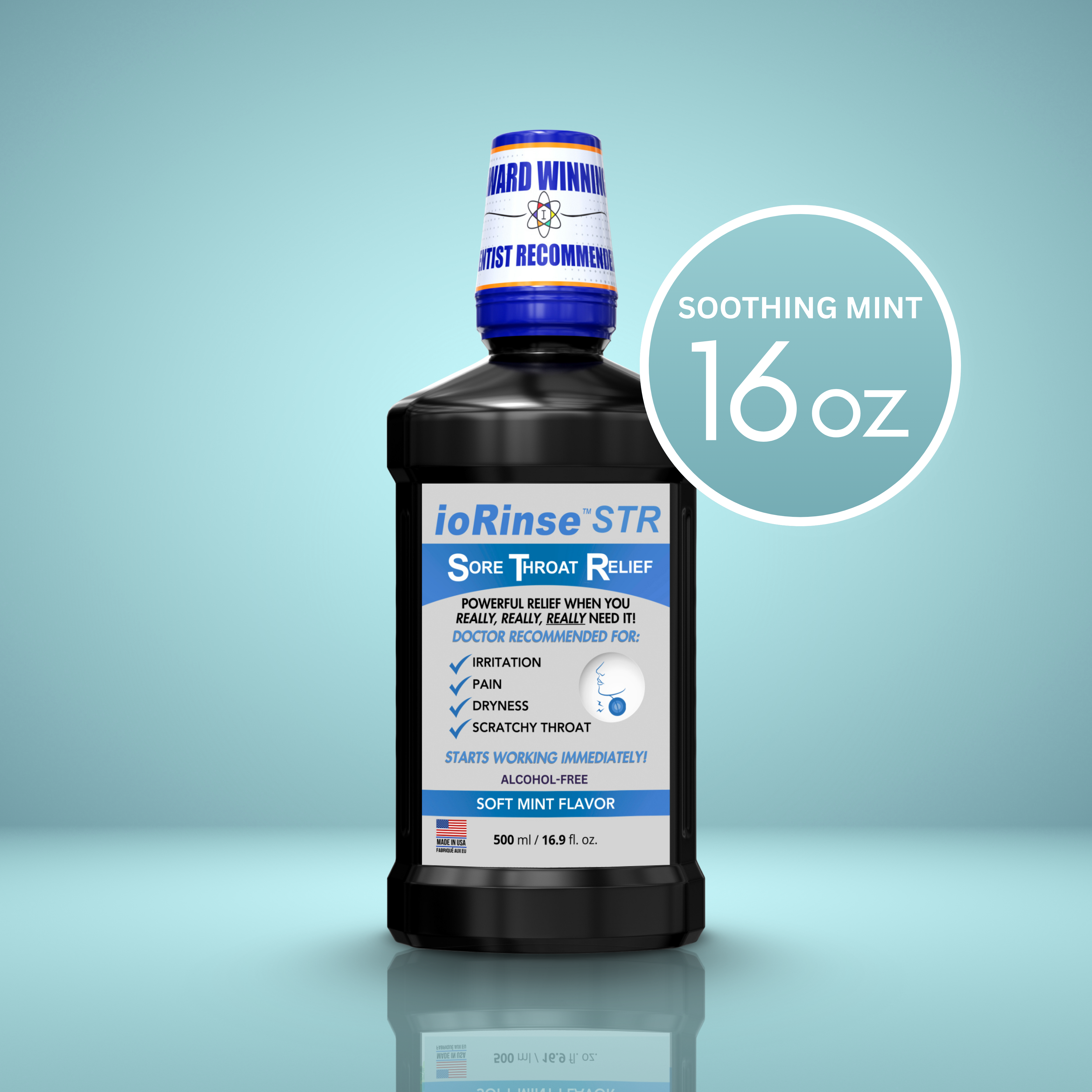 ioRinse™STR (Sore Throat Relief) Professional Strength Gargle - Case of 24