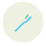 Toothbrush representing surface brushing