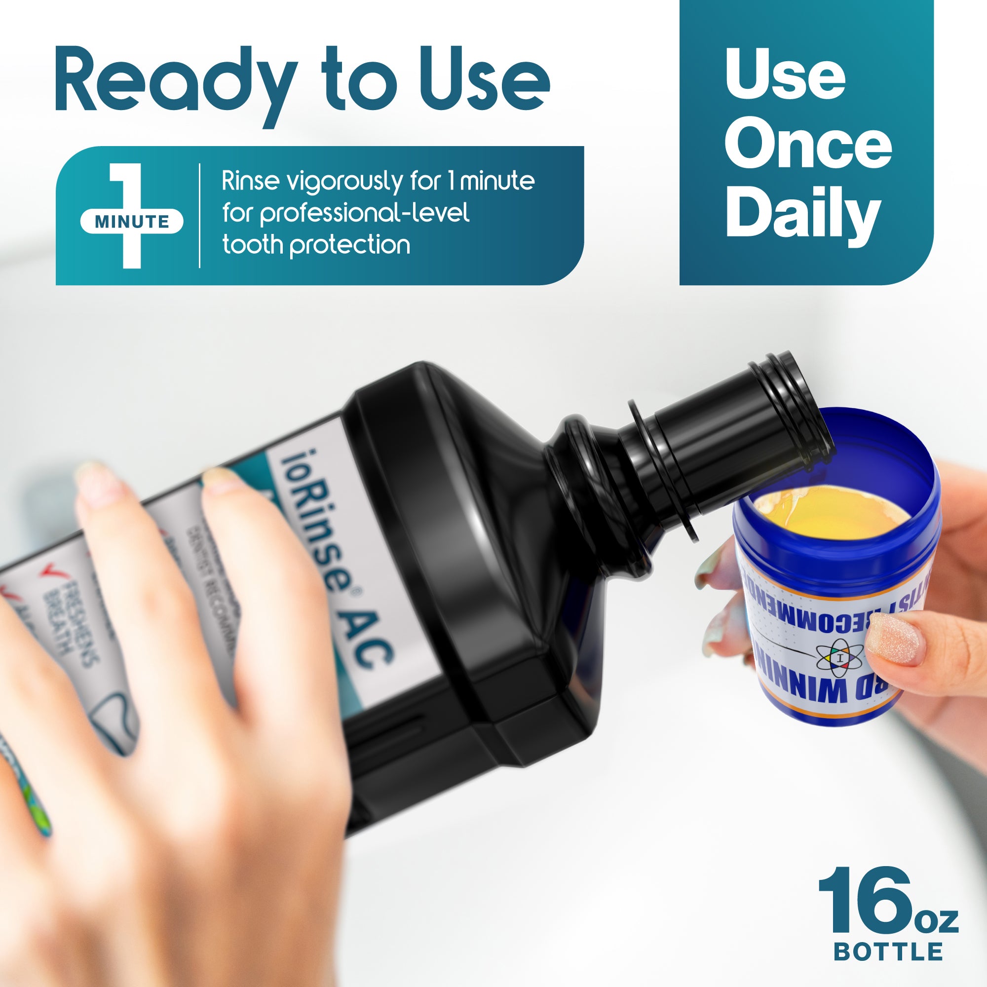 ioRinse AC - Anti-Cavity Oral Rinse 16 oz Bottle