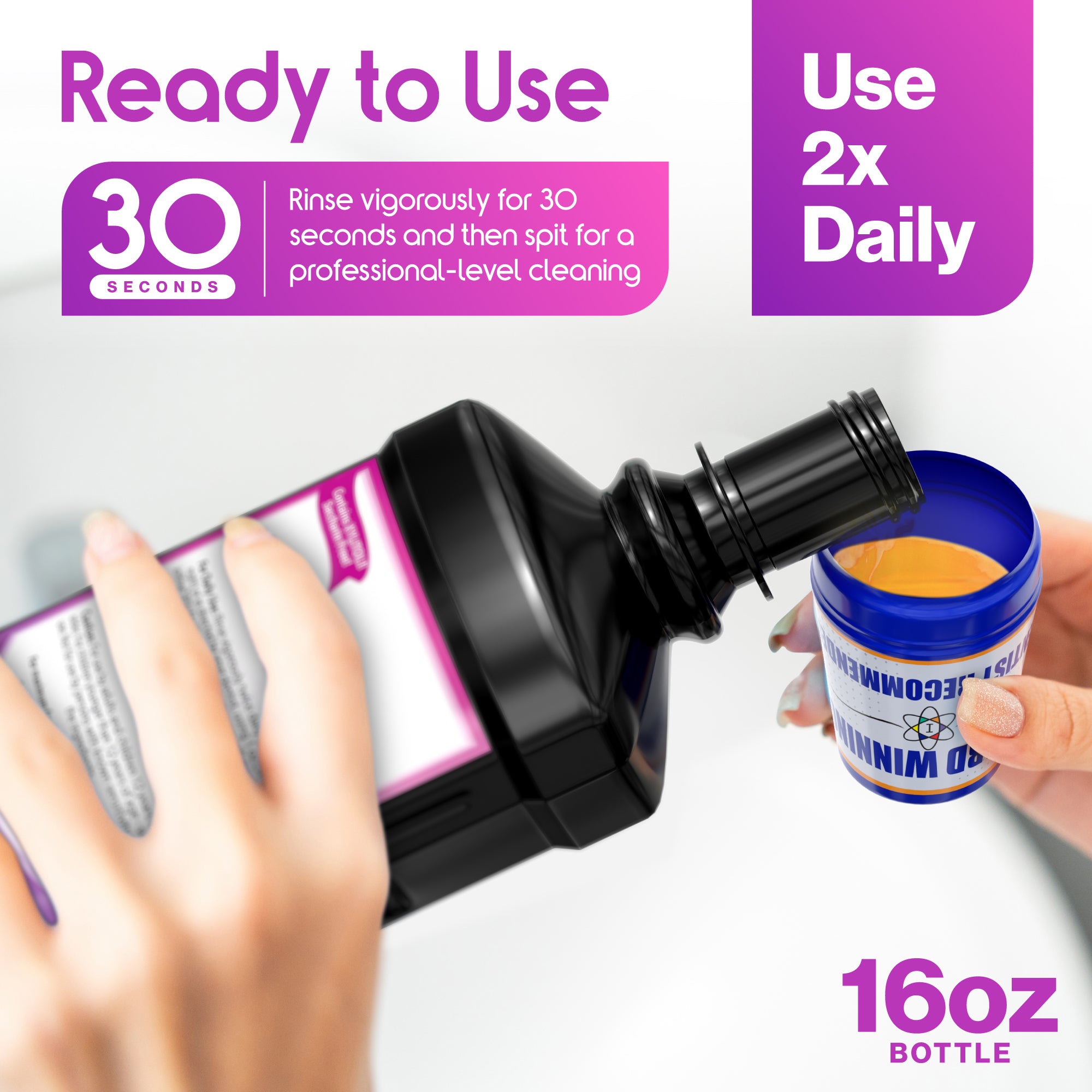 ioRinse™ RTU Ready-To-Use Mouth Rinse - Soft Mint - 1L Bottle