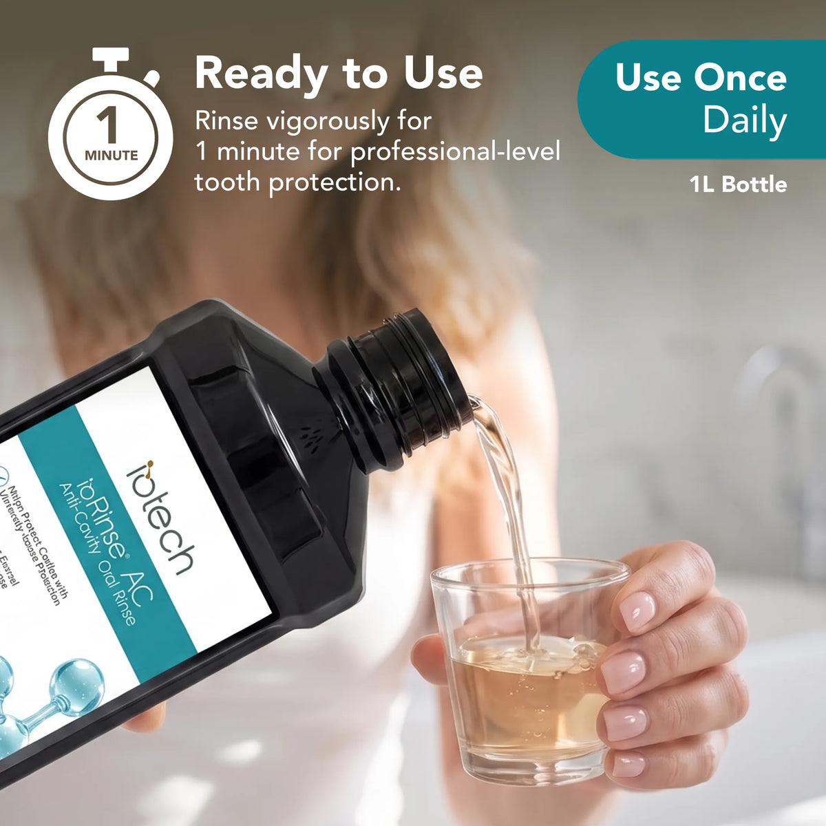 ioRinse AC - Anti-Cavity Oral Rinse - 1L or 16oz