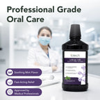 Dental professional with ioRinse MR: professional grade oral care, soothing mint, fast-acting relief