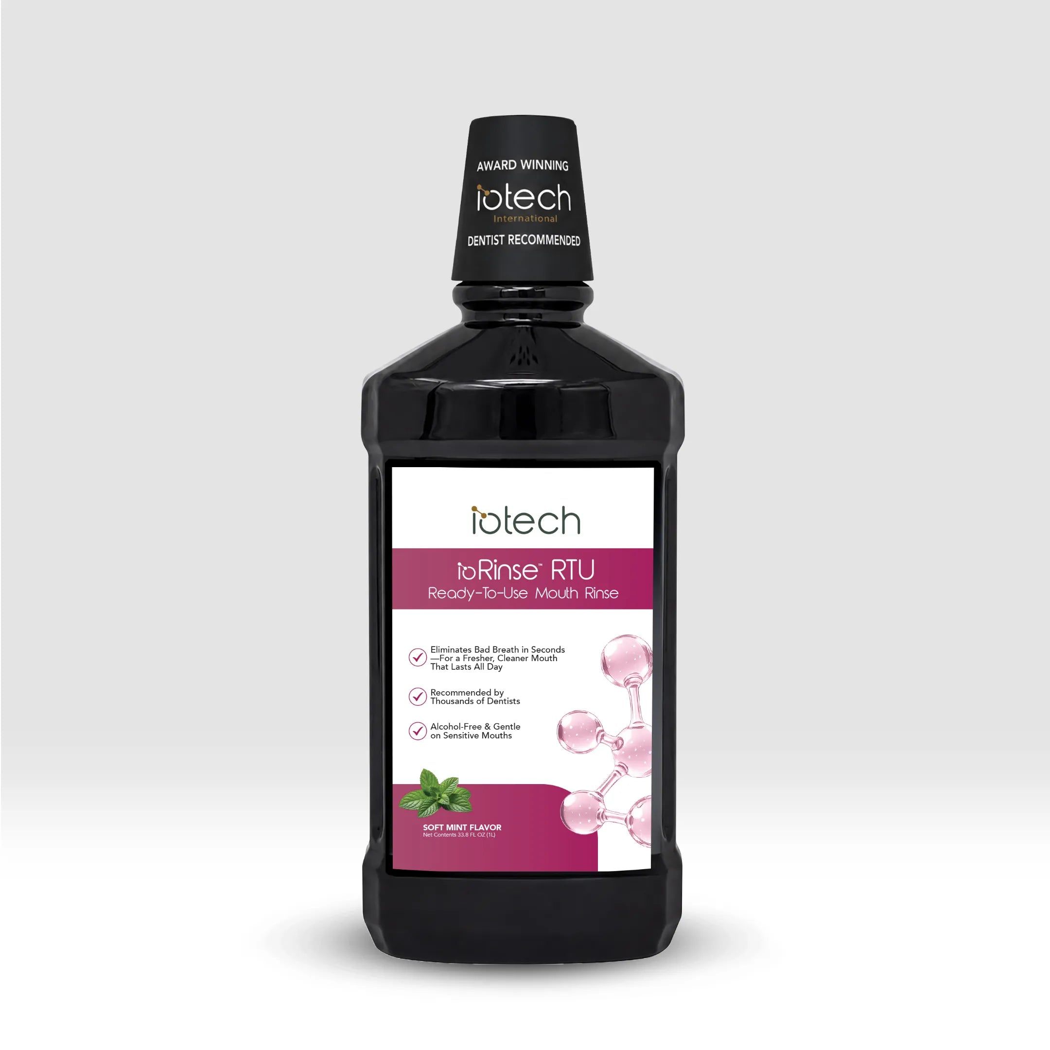 ioRinse™ RTU Ready-To-Use Mouth Rinse - Soft Mint - 1L or 16oz