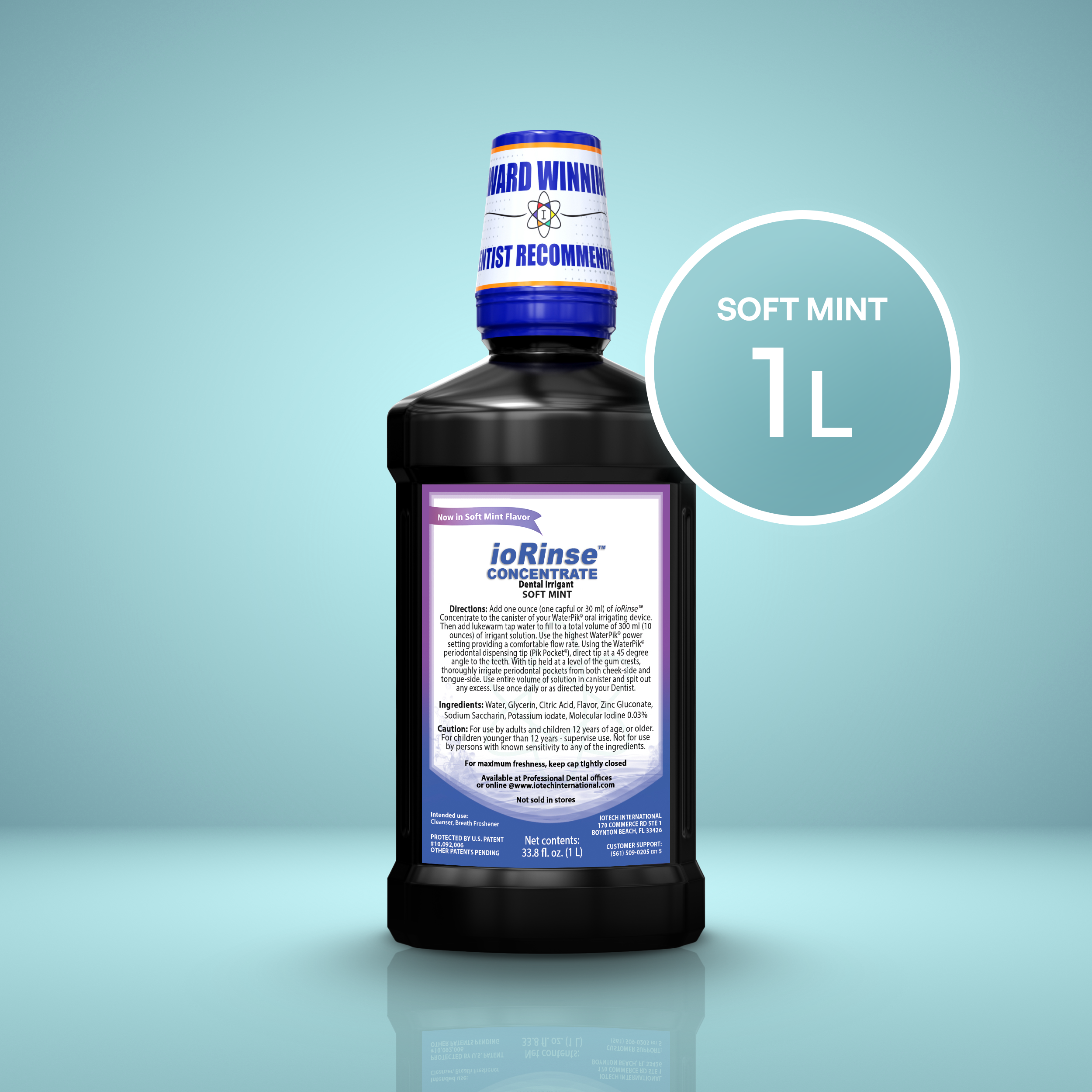 ioRinse™ Professional Concentrate Soft Mint - 1 liter bottle