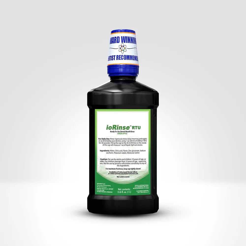 ioRinse™ RTU Ready-To-Use Mouth Rinse Green Apple - 1 liter bottle