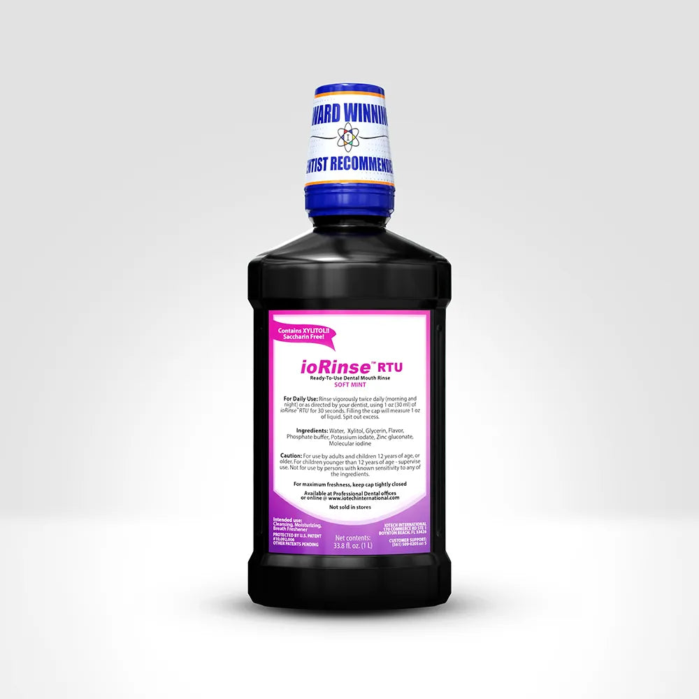 ioRinse™ RTU Ready-To-Use Mouth Rinse - Soft Mint - 1L or 16oz